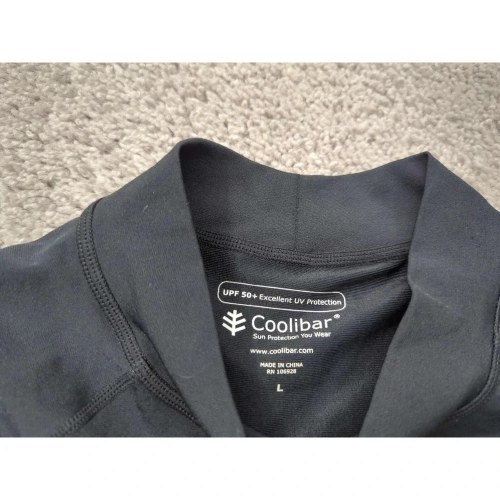 Coolibar Rash Guard Mens Large‎ Black UPF 50+ UV Protection Summer Swimwear